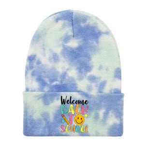 Welcome Back To School First Day Of School Teachers Tie Dye 12in Knit Beanie