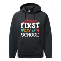 Welcome Back To School First Day Of School Teachers Kids Performance Fleece Hoodie