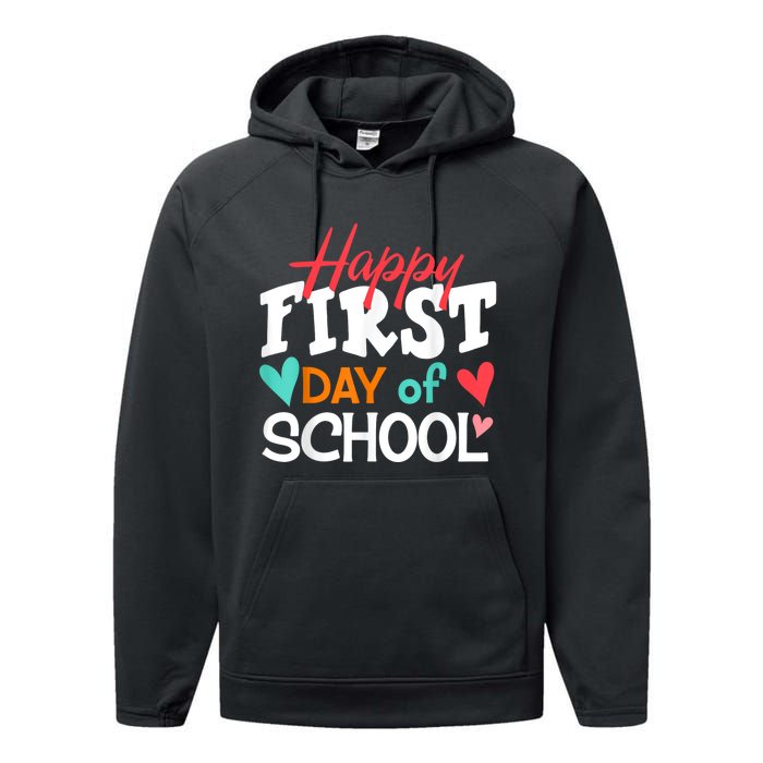 Welcome Back To School First Day Of School Teachers Kids Performance Fleece Hoodie