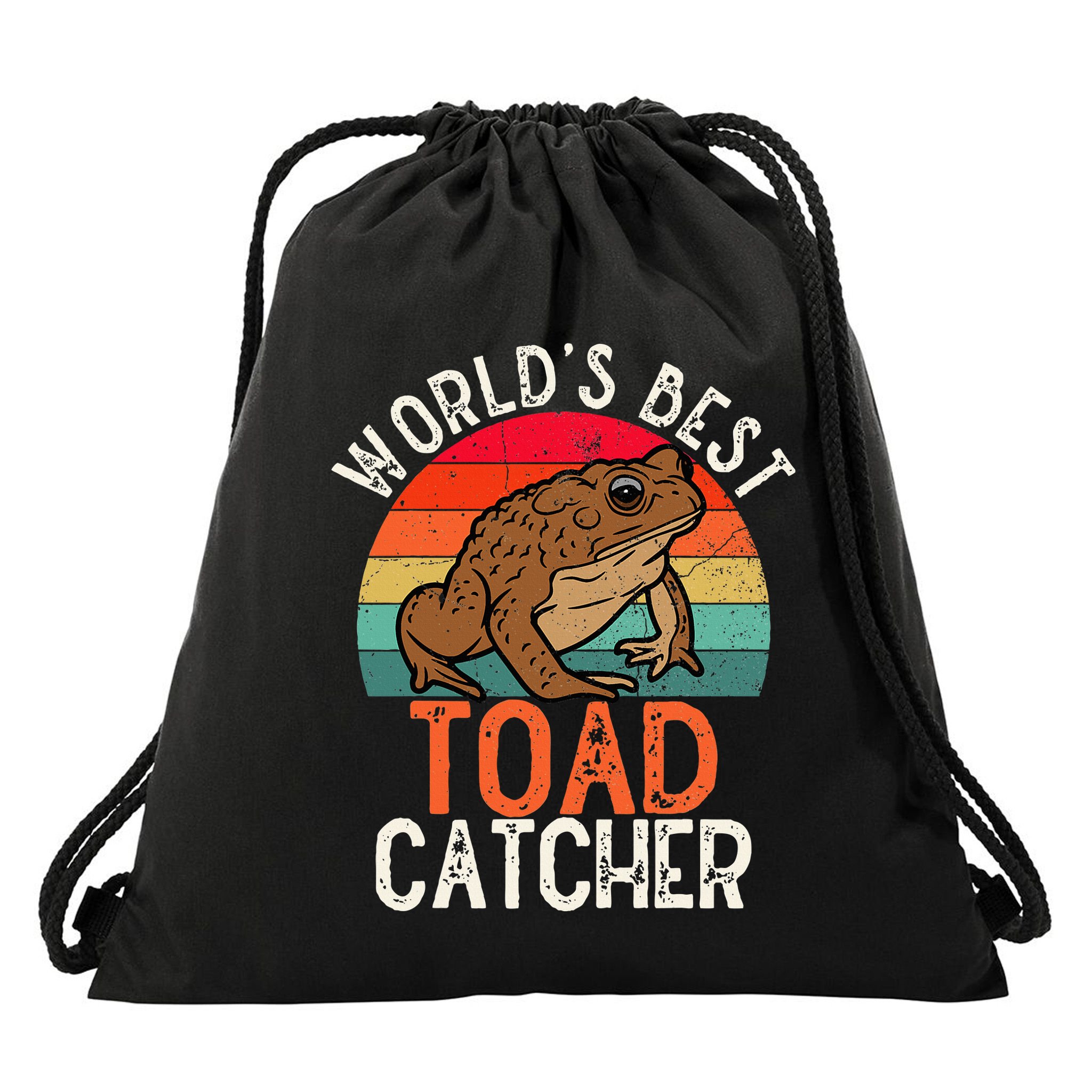 Worlds Best Toad Catcher Funny Amphibian Toad Drawstring Bag