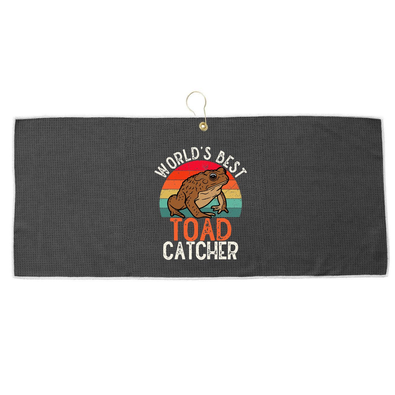 Worlds Best Toad Catcher Funny Amphibian Toad Large Microfiber Waffle Golf Towel