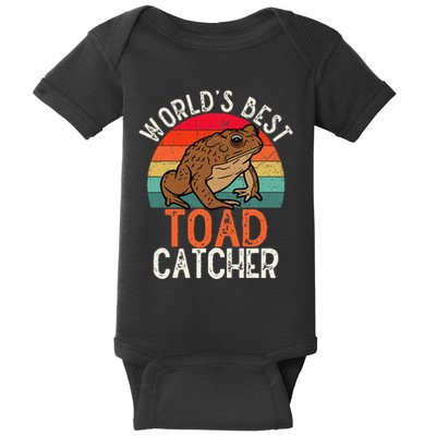 Worlds Best Toad Catcher Funny Amphibian Toad Baby Bodysuit