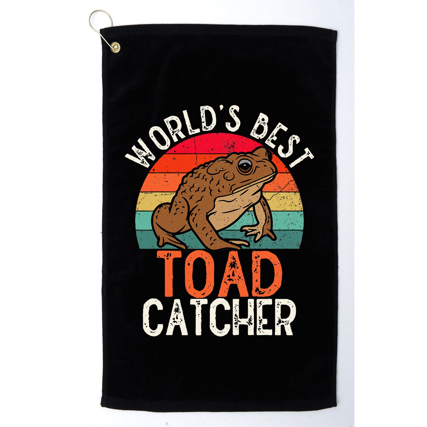 Worlds Best Toad Catcher Funny Amphibian Toad Golf Towel