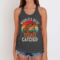 Worlds Best Toad Catcher Funny Amphibian Toad Women's Knotted Racerback Tank