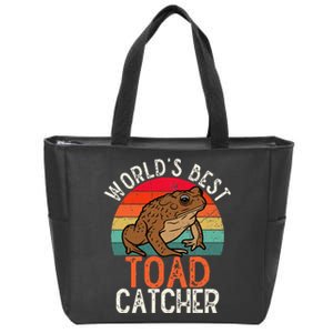 Worlds Best Toad Catcher Funny Amphibian Toad Zip Tote Bag