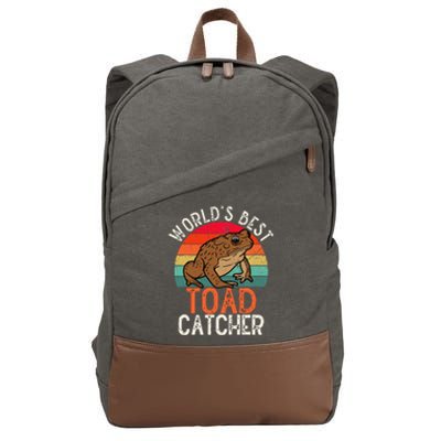 Worlds Best Toad Catcher Funny Amphibian Toad Cotton Canvas Backpack