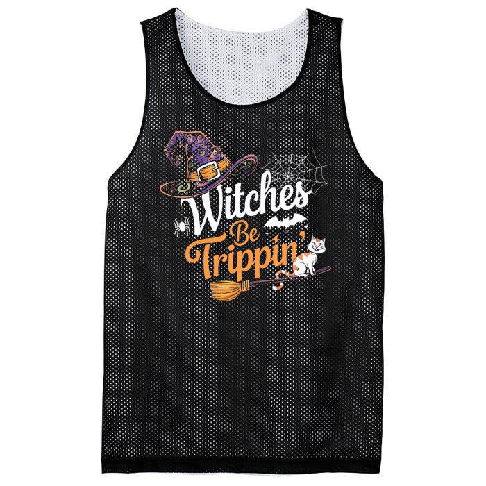 Witches Be Trippin Funny Halloween Costume Funny Salem Witch Costume Mesh Reversible Basketball Jersey Tank