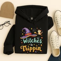 Witches Be Trippin Funny Witch Halloween Hoodie