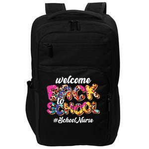 Welcome Back To School Nurse 1st Day Of School Nurse Leopard Funny Gift Impact Tech Backpack