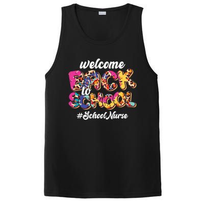 Welcome Back To School Nurse 1st Day Of School Nurse Leopard Funny Gift PosiCharge Competitor Tank