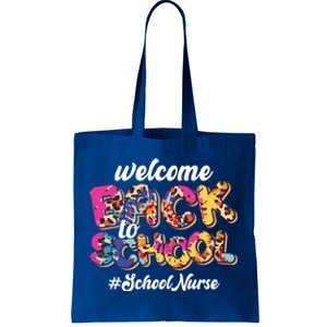 Welcome Back To School Nurse 1st Day Of School Nurse Leopard Funny Gift Tote Bag