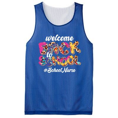 Welcome Back To School Nurse 1st Day Of School Nurse Leopard Funny Gift Mesh Reversible Basketball Jersey Tank