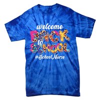 Welcome Back To School Nurse 1st Day Of School Nurse Leopard Funny Gift Tie-Dye T-Shirt