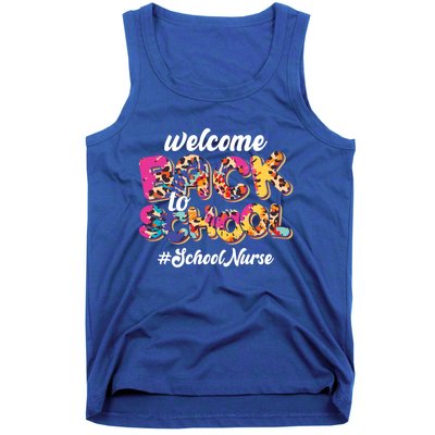 Welcome Back To School Nurse 1st Day Of School Nurse Leopard Funny Gift Tank Top