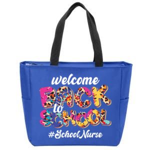 Welcome Back To School Nurse 1st Day Of School Nurse Leopard Funny Gift Zip Tote Bag