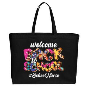 Welcome Back To School Nurse 1st Day Of School Nurse Leopard Funny Gift Cotton Canvas Jumbo Tote