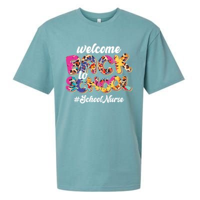 Welcome Back To School Nurse 1st Day Of School Nurse Leopard Funny Gift Sueded Cloud Jersey T-Shirt