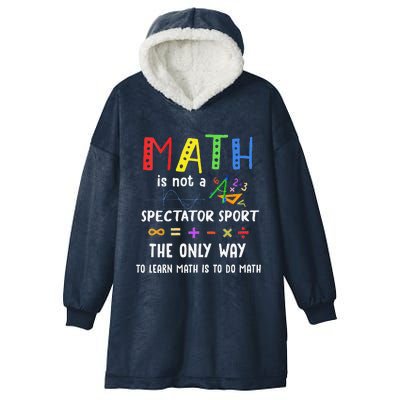 Womens Back To School Math Is Not A Spectator Sport Math Teacher Hooded Wearable Blanket