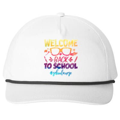 Welcome Back To School Nurse 1st Day Of School Nurse Tie Dye Great Gift Snapback Five-Panel Rope Hat