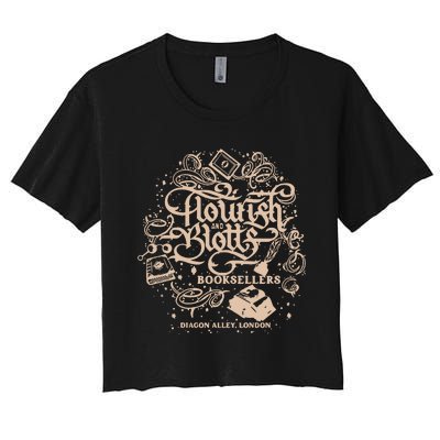 Wizard Bookshop Twosided Wizard Castle Book Women's Crop Top Tee