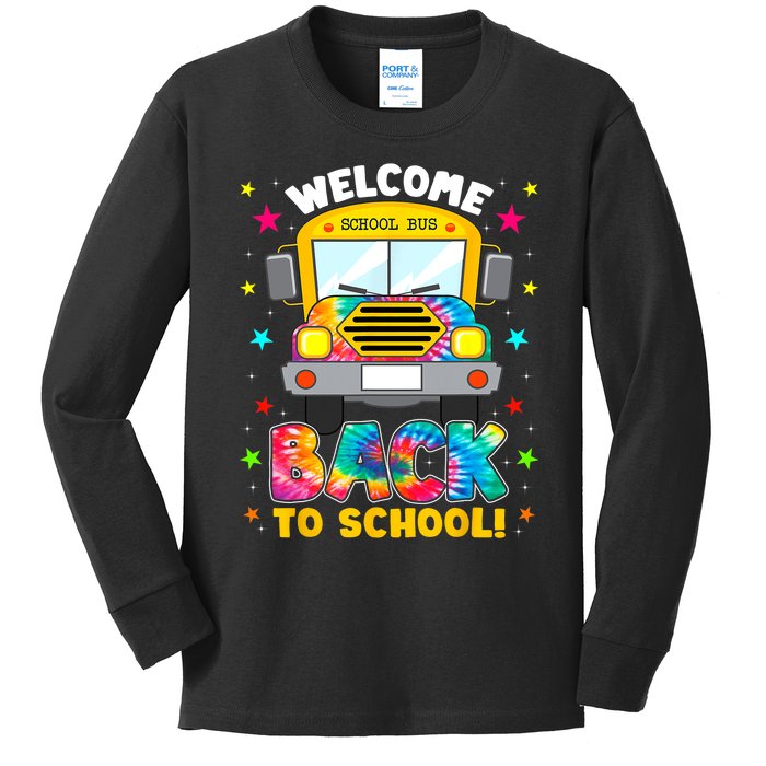 Welcome Back To School Funny Outfit School Bus Driver Kids Long Sleeve Shirt