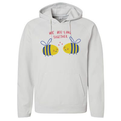 We Belong Together Cute Bee Performance Fleece Hoodie