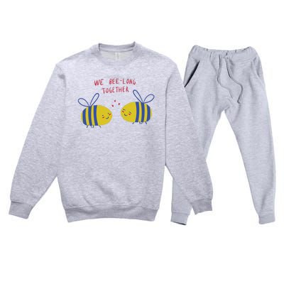 We Belong Together Cute Bee Premium Crewneck Sweatsuit Set