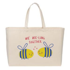 We Belong Together Cute Bee Cotton Canvas Jumbo Tote