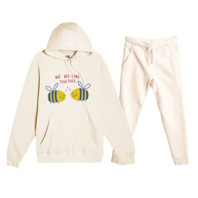 We Belong Together Cute Bee Premium Hooded Sweatsuit Set