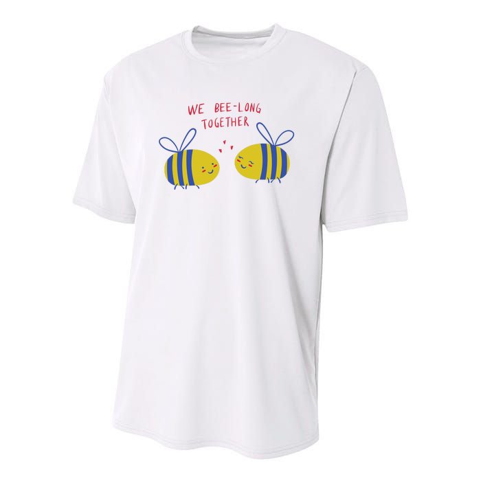 We Belong Together Cute Bee Youth Performance Sprint T-Shirt