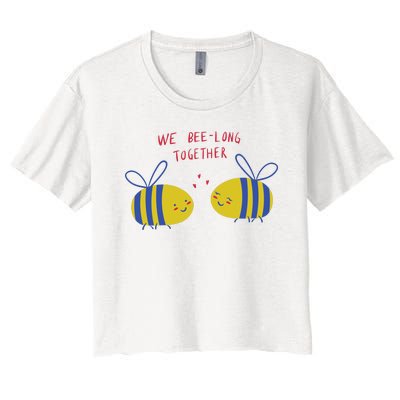 We Belong Together Cute Bee Women's Crop Top Tee