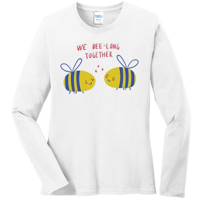 We Belong Together Cute Bee Ladies Long Sleeve Shirt