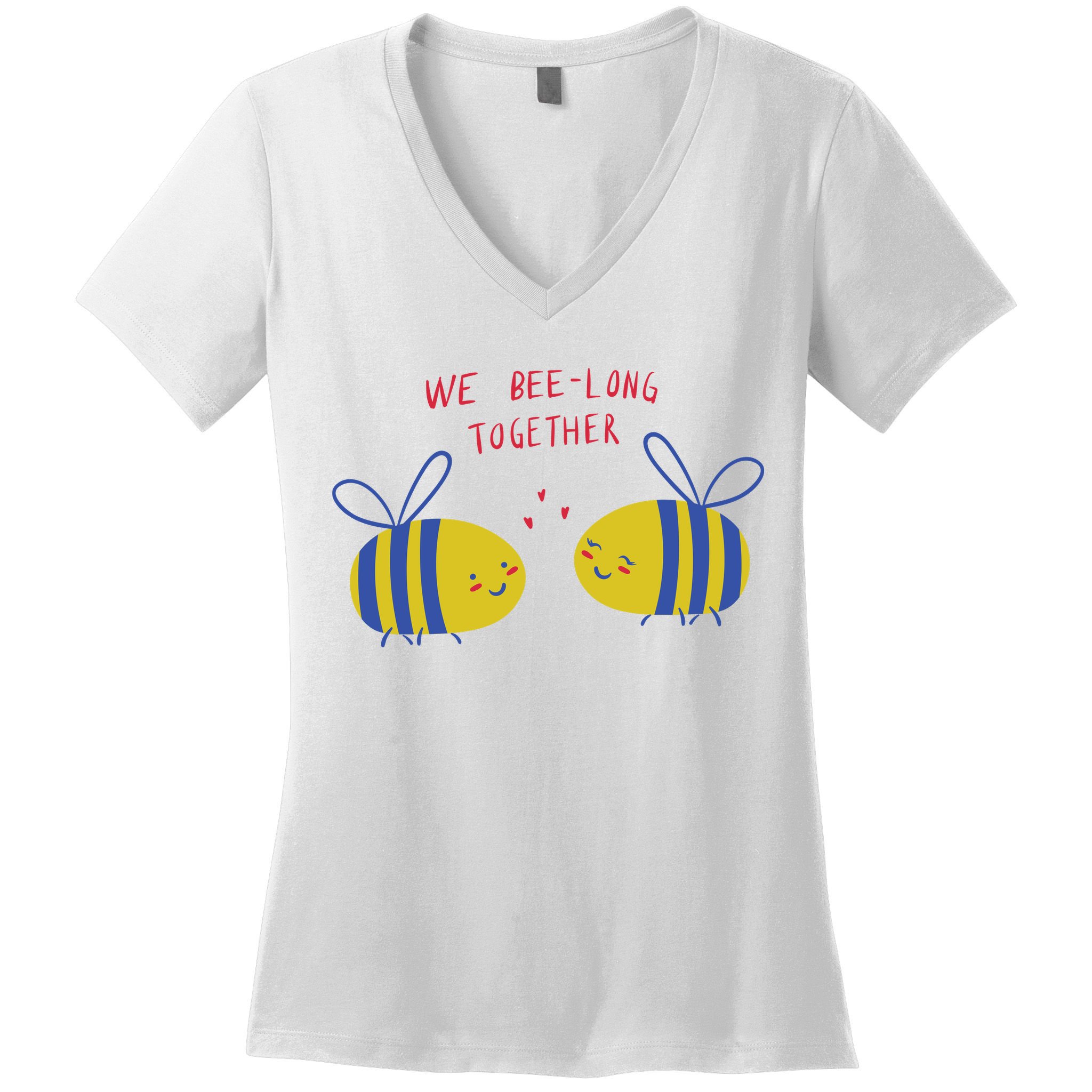 We Belong Together Cute Bee Women's V-Neck T-Shirt