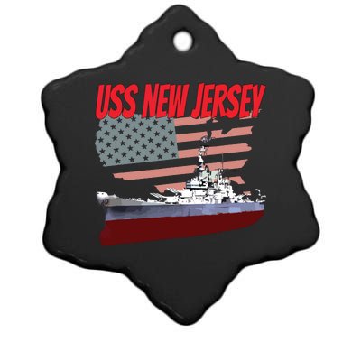 Ww2 Battleship Uss New Jersey World War 2 Ship Model Ceramic Star Ornament