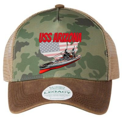 Ww2 Battleship Uss Arizona Bb 39 World War 2 Ship Model Legacy Tie Dye Trucker Hat