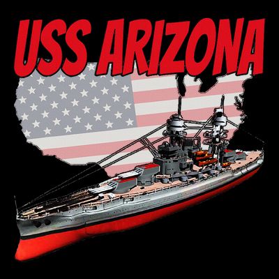 Ww2 Battleship Uss Arizona Bb 39 World War 2 Ship Model T-Shirt
