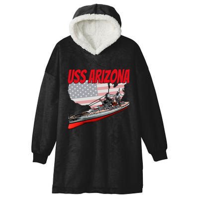 Ww2 Battleship Uss Arizona Bb 39 World War 2 Ship Model Hooded Wearable Blanket