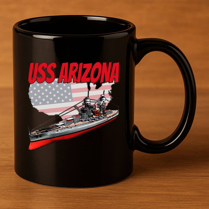 Ww2 Battleship Uss Arizona Bb 39 World War 2 Ship Model 11oz C Handle Ceramic Mug