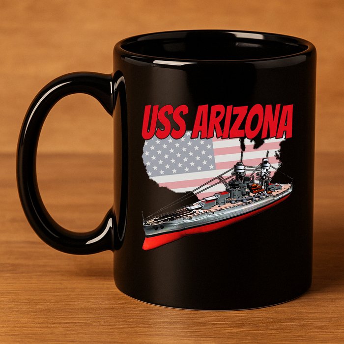 Ww2 Battleship Uss Arizona Bb 39 World War 2 Ship Model 11oz C Handle Ceramic Mug