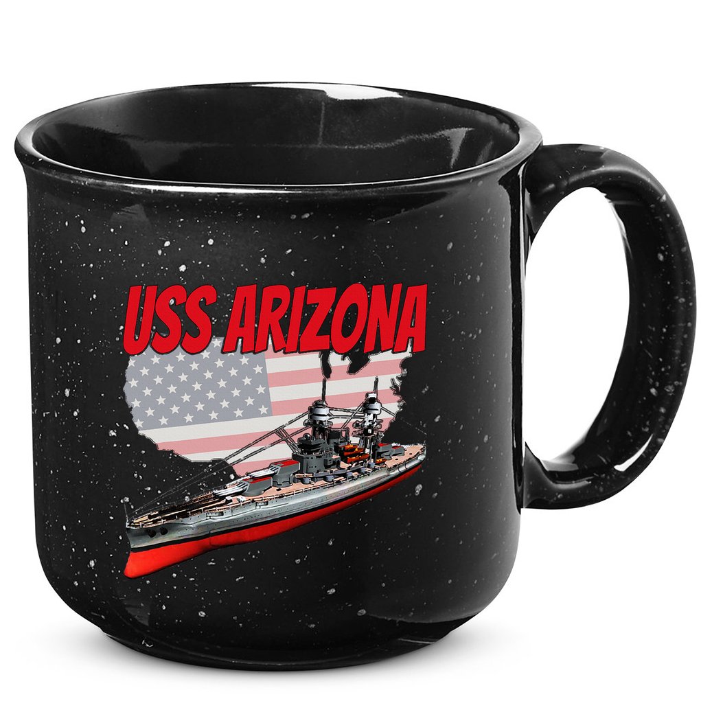 Ww2 Battleship Uss Arizona Bb 39 World War 2 Ship Model 15oz Campfire Ceramic Mug