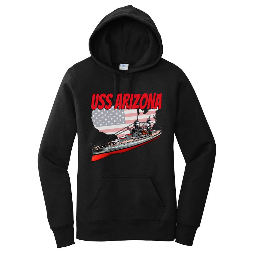 Ww2 Battleship Uss Arizona Bb 39 World War 2 Ship Model Women's Pullover Hoodie