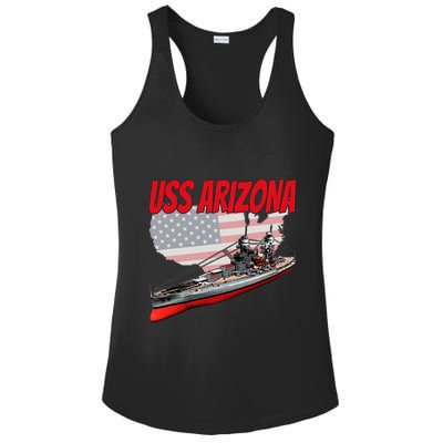 Ww2 Battleship Uss Arizona Bb 39 World War 2 Ship Model Ladies PosiCharge Competitor Racerback Tank
