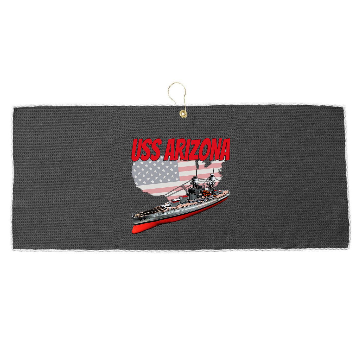 Ww2 Battleship Uss Arizona Bb 39 World War 2 Ship Model Large Microfiber Waffle Golf Towel