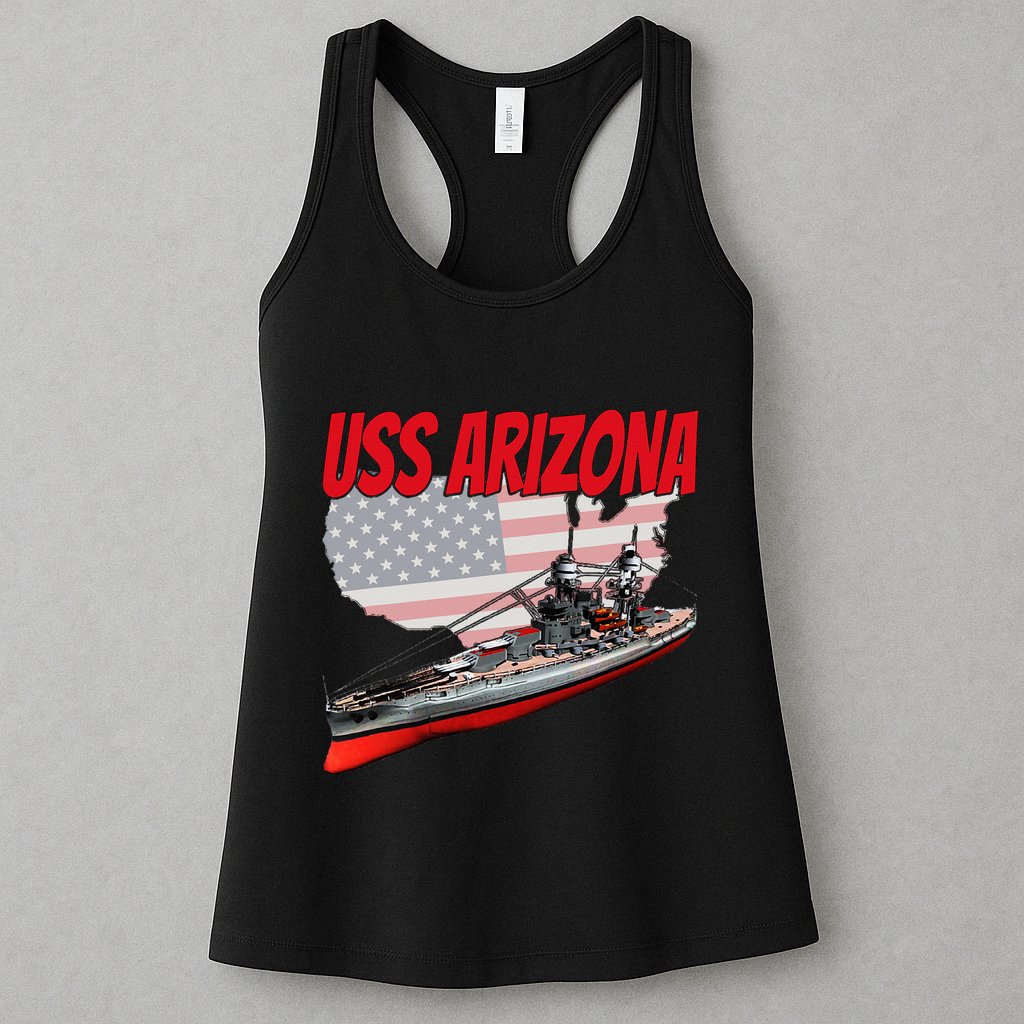 Ww2 Battleship Uss Arizona Bb 39 World War 2 Ship Model Womens Tank Top