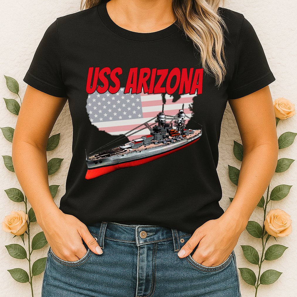 Ww2 Battleship Uss Arizona Bb 39 World War 2 Ship Model Womens T-Shirt