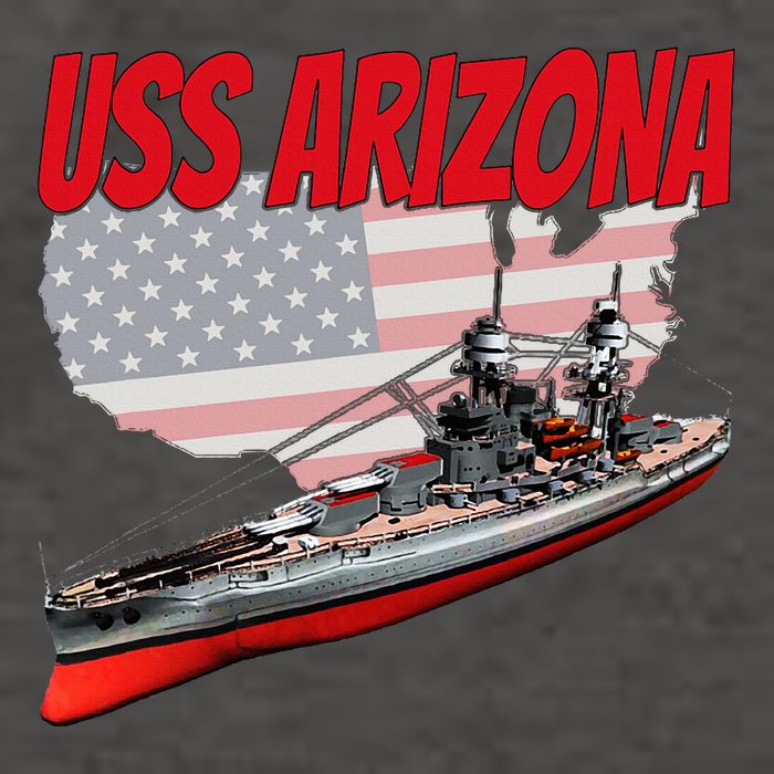 Ww2 Battleship Uss Arizona Bb 39 World War 2 Ship Model Vector Backpack