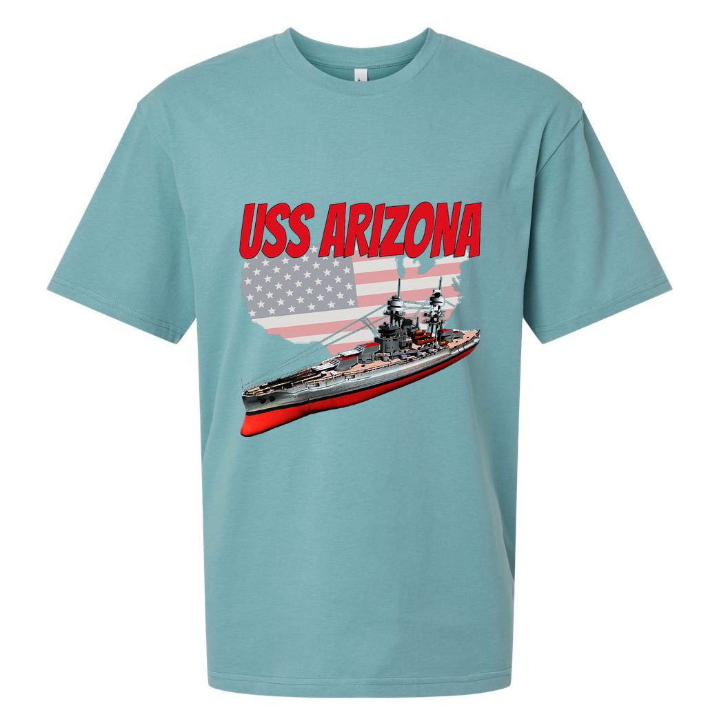 Ww2 Battleship Uss Arizona Bb 39 World War 2 Ship Model Sueded Cloud Jersey T-Shirt