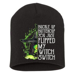 Witch Buckle Up Buttercup You Just Flipped My Witch Switch Short Acrylic Beanie