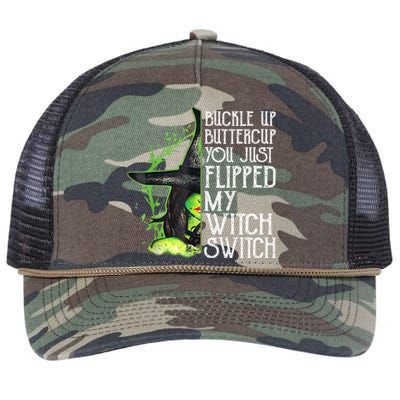 Witch Buckle Up Buttercup You Just Flipped My Witch Switch Retro Rope Trucker Hat Cap