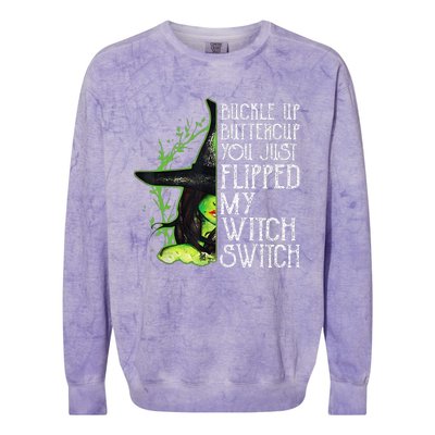 Witch Buckle Up Buttercup You Just Flipped My Witch Switch Colorblast Crewneck Sweatshirt